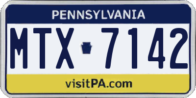 PA license plate MTX7142