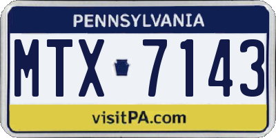 PA license plate MTX7143