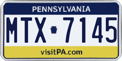 PA license plate MTX7145