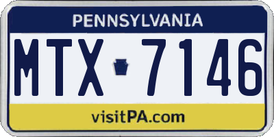 PA license plate MTX7146