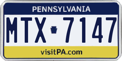 PA license plate MTX7147