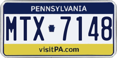 PA license plate MTX7148