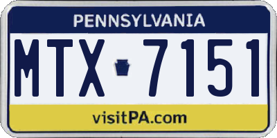 PA license plate MTX7151