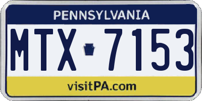 PA license plate MTX7153