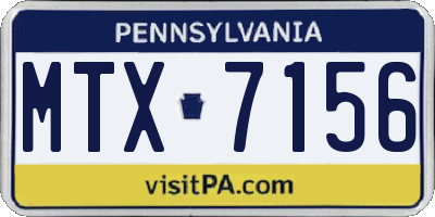PA license plate MTX7156