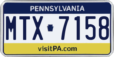 PA license plate MTX7158
