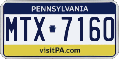 PA license plate MTX7160