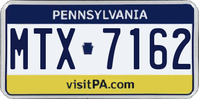 PA license plate MTX7162