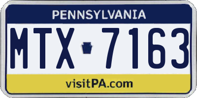 PA license plate MTX7163