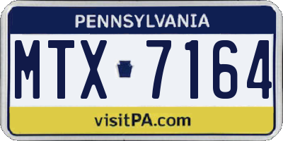 PA license plate MTX7164