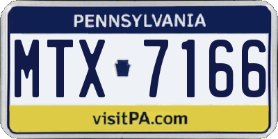 PA license plate MTX7166