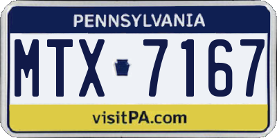 PA license plate MTX7167