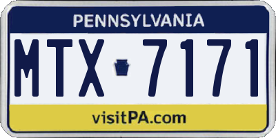 PA license plate MTX7171