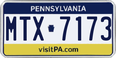 PA license plate MTX7173
