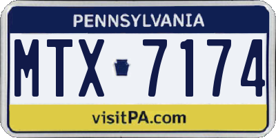 PA license plate MTX7174
