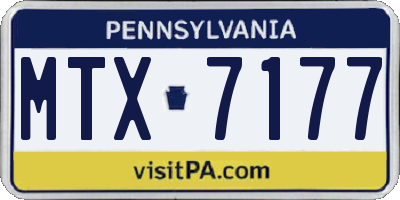 PA license plate MTX7177