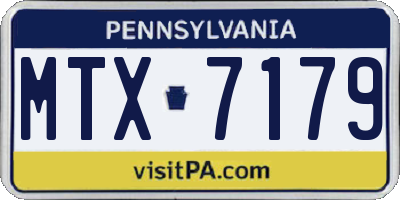 PA license plate MTX7179
