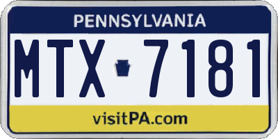PA license plate MTX7181