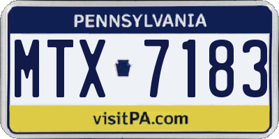 PA license plate MTX7183