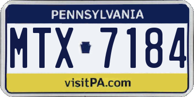 PA license plate MTX7184