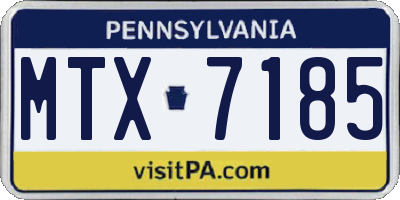 PA license plate MTX7185
