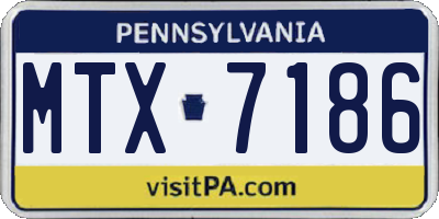PA license plate MTX7186