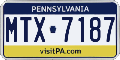 PA license plate MTX7187