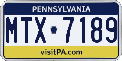 PA license plate MTX7189