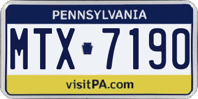 PA license plate MTX7190