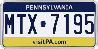 PA license plate MTX7195