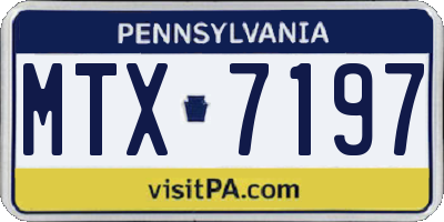 PA license plate MTX7197