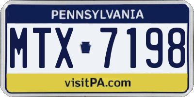 PA license plate MTX7198
