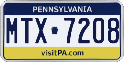 PA license plate MTX7208