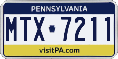 PA license plate MTX7211