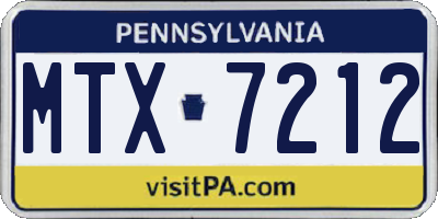 PA license plate MTX7212