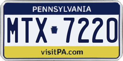 PA license plate MTX7220