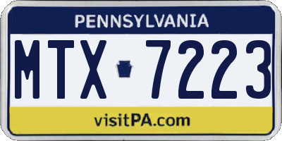 PA license plate MTX7223