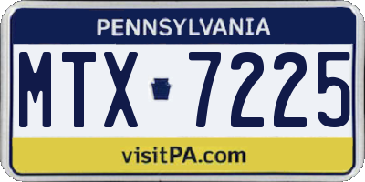 PA license plate MTX7225