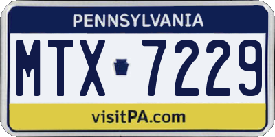 PA license plate MTX7229