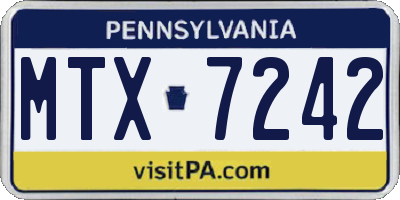 PA license plate MTX7242