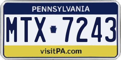 PA license plate MTX7243