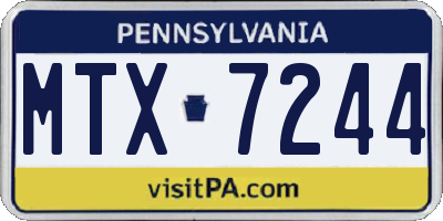 PA license plate MTX7244