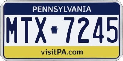 PA license plate MTX7245