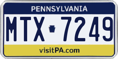 PA license plate MTX7249