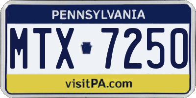 PA license plate MTX7250