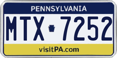 PA license plate MTX7252