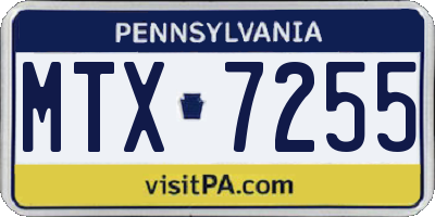 PA license plate MTX7255
