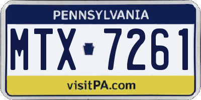 PA license plate MTX7261