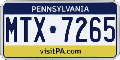 PA license plate MTX7265