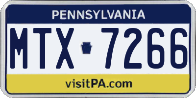 PA license plate MTX7266